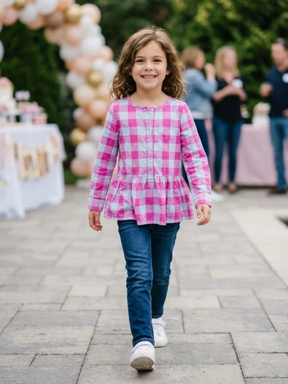 Carter's Girls Long-Sleeve Plaid Top with Metallic Threading Size 6X